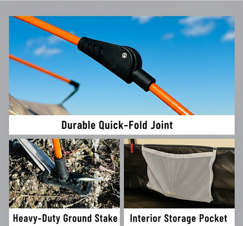 4-Person Instant Pop-Up Camping Tent - Automatic Quick Setup, UV Protection & Waterproof Sun Shelter for Outdoor Family Hiking, Beach & Fishing