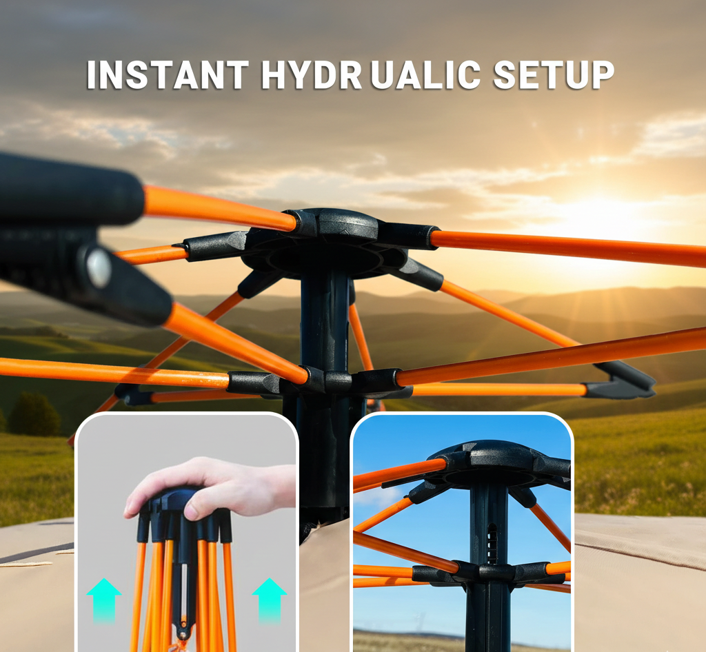 4-Person Instant Pop-Up Camping Tent - Automatic Quick Setup, UV Protection & Waterproof Sun Shelter for Outdoor Family Hiking, Beach & Fishing