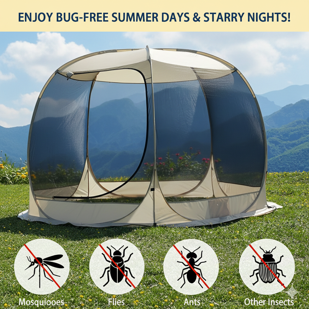Instant Outdoor Sanctuary: 6-8 Person Portable Screen House for Ultimate Family Freedom