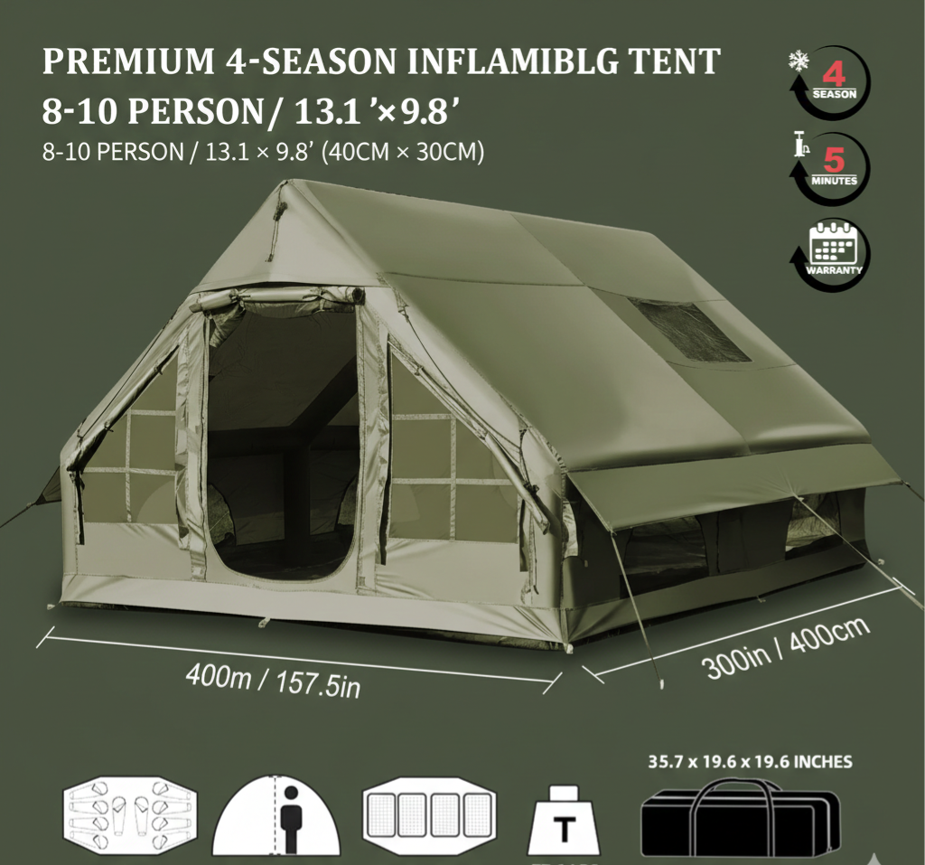 The Ultimate 4-Season Air Sanctuary: All-Weather Inflatable Glamping Villa